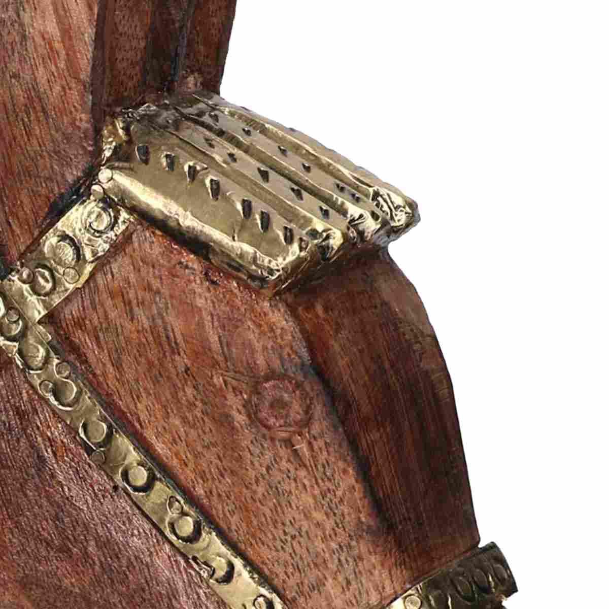 Cavallo dondolo legno decori metallo modello a 56 cm