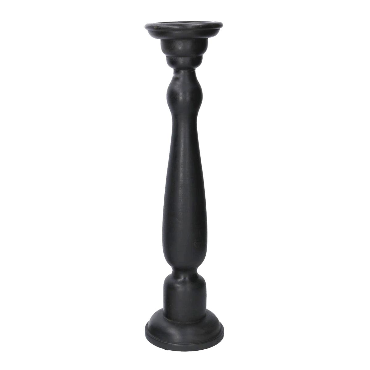 Portacandela legno 1 posto nero 12 cm