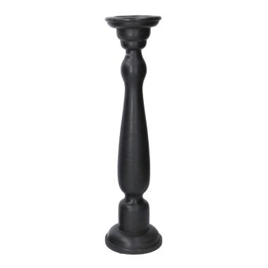 Portacandela legno 1 posto nero 12 cm