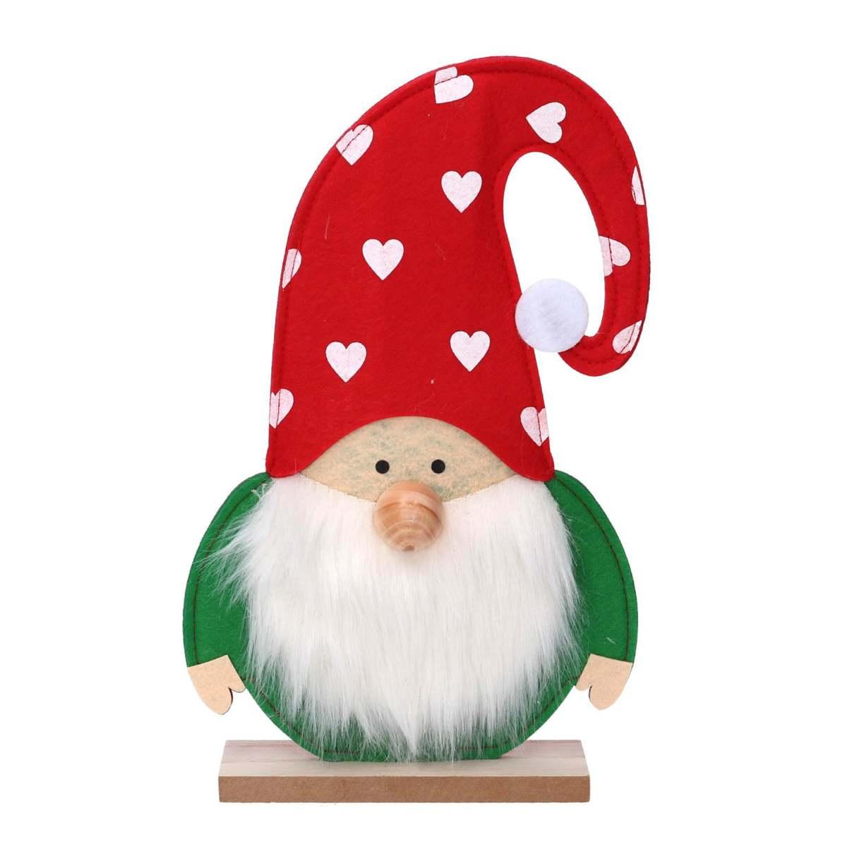 Babbo natale in tessuto base legno 46 cm