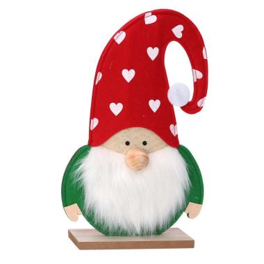Babbo natale in tessuto base legno 32 cm