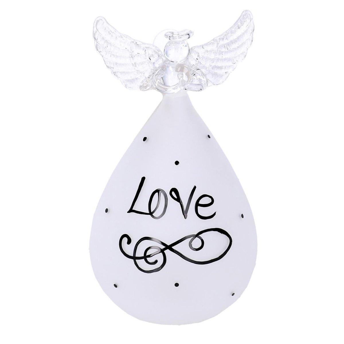 Angelo vetro scritta hope led 9 cm