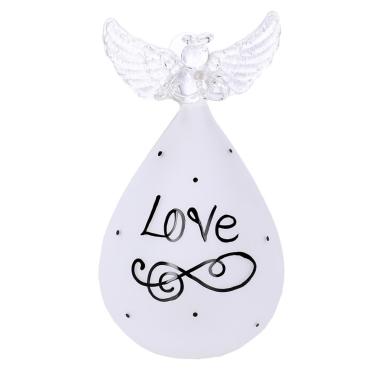 Angelo vetro scritta hope led 9 cm