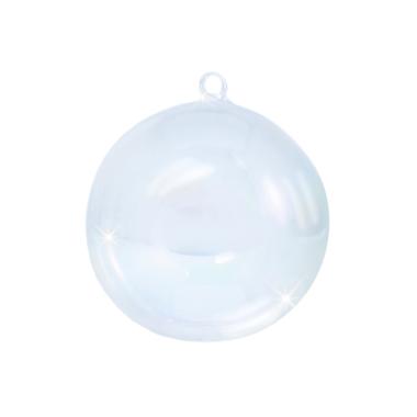 Pallina natalizia vetro trasparente soap cangiante Ø 12 cm