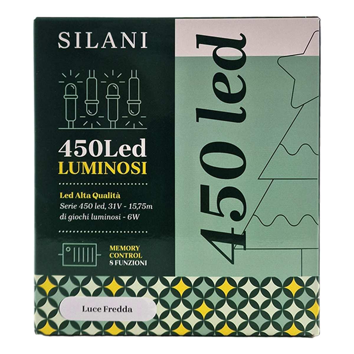 Luci di natale esterno 450 led bianco freddo giochi prolungabile