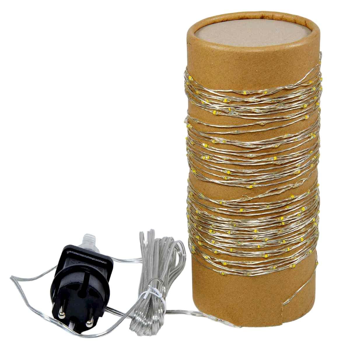 Luci di natale esterno 300 led micro copper bianco caldo filo rame argento