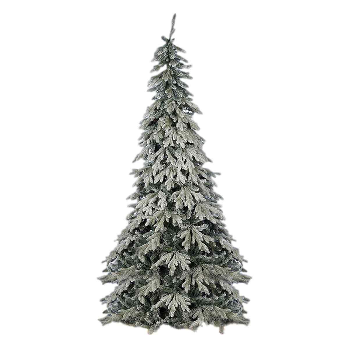 Albero di Natale 210 cm verde innevato argentato
