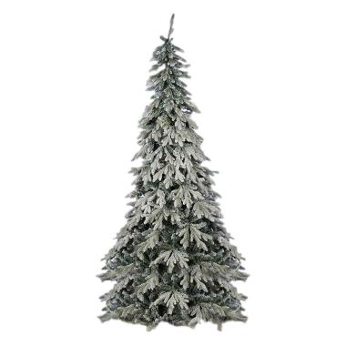 Albero di Natale 210 cm verde innevato argentato