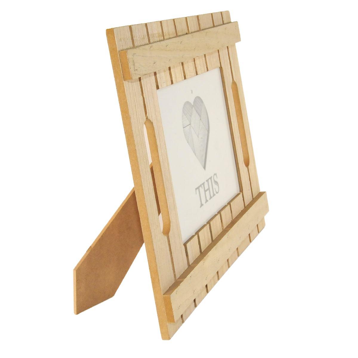 Cornice legno doghe beige 13 x 18 cm