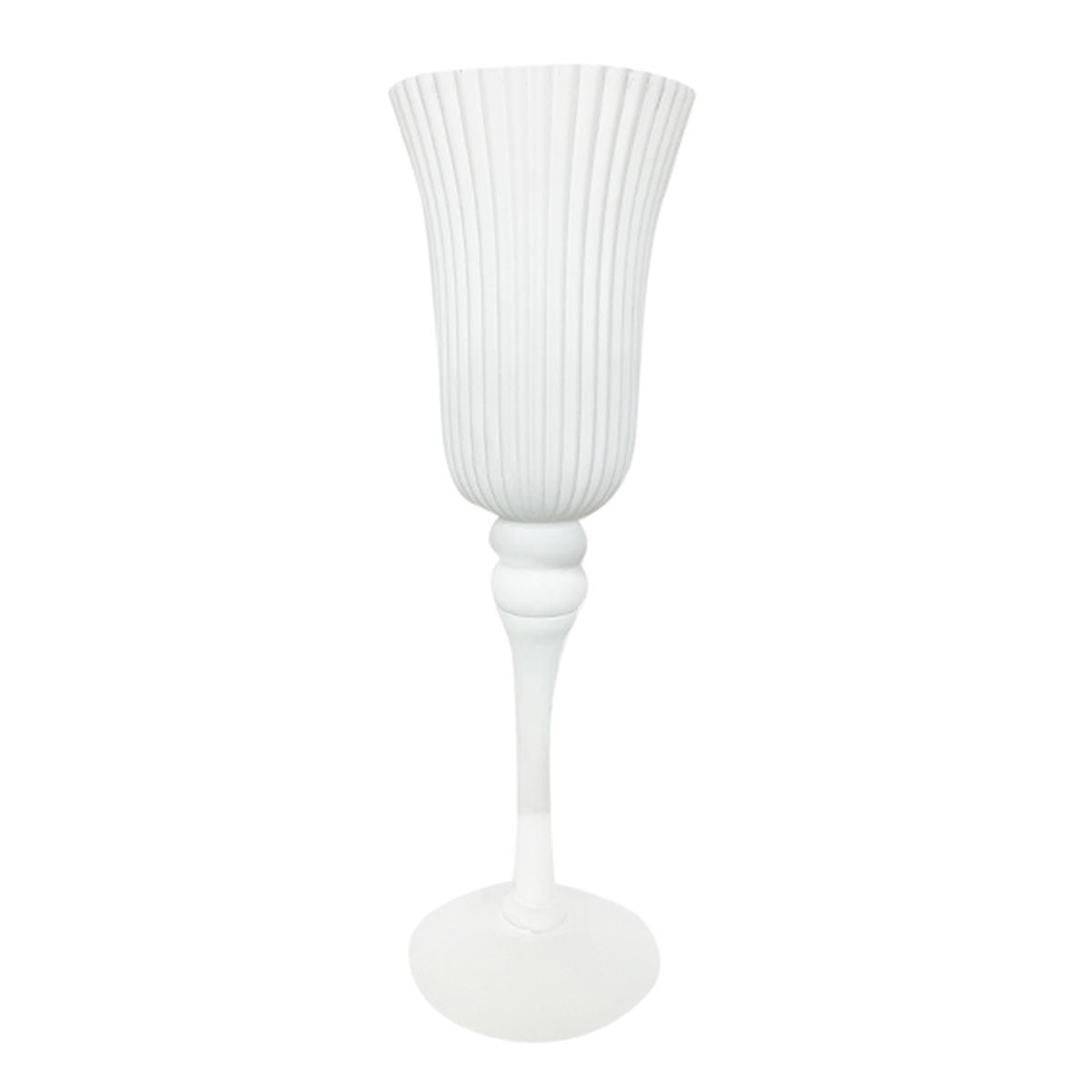 Vaso vetro calice bianco rigato 11 x 35 cm