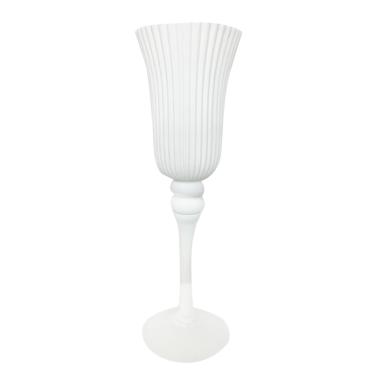 Vaso vetro calice bianco rigato 11 x 35 cm