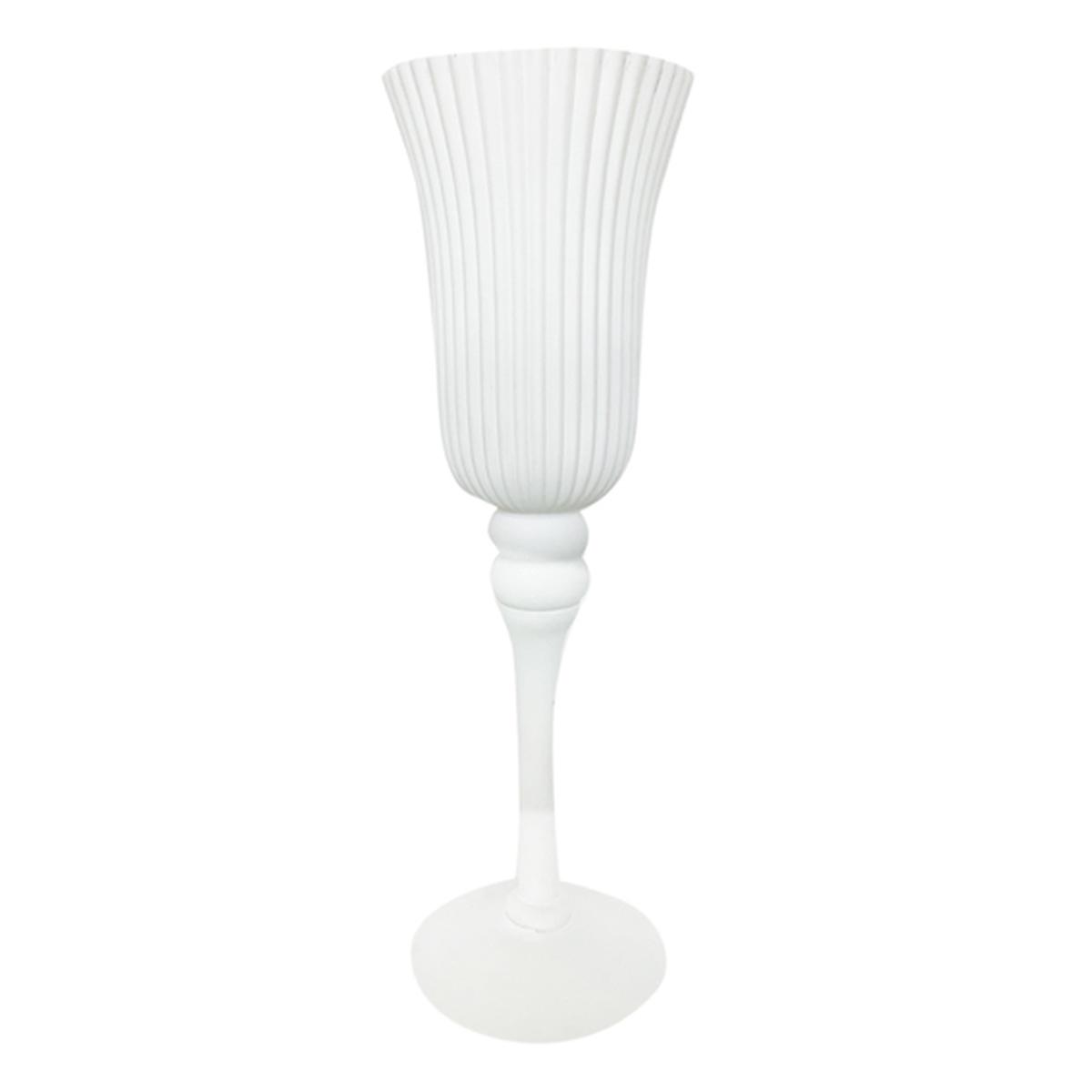 Vaso vetro calice bianco rigato 11 x 40 cm
