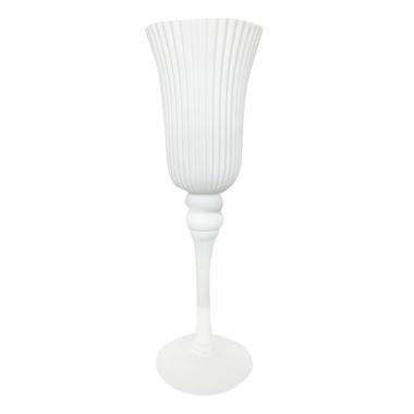 Vaso vetro calice bianco rigato 11 x 40 cm