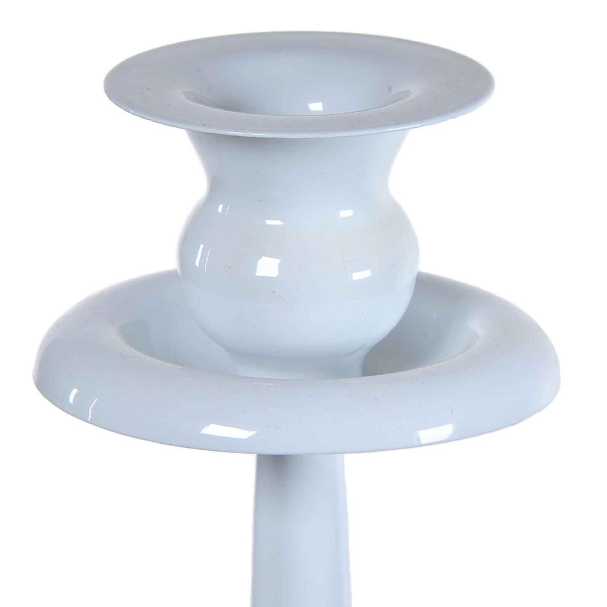 Candeliere 1 posto candela metallo bianco Ø 10 cm