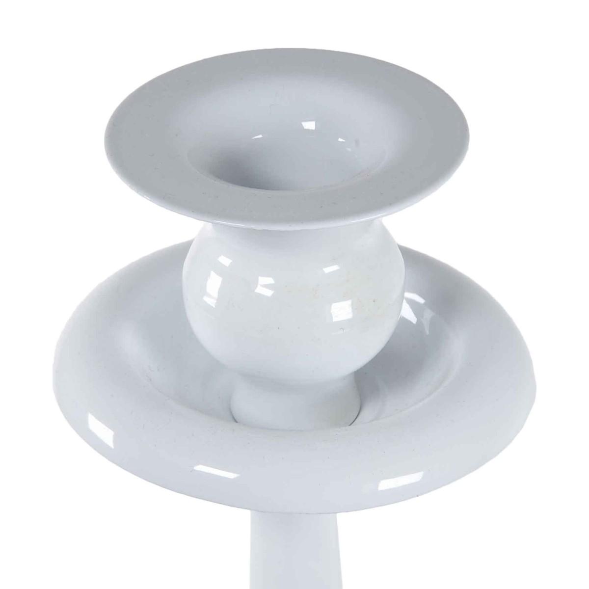 Candeliere 1 posto candela metallo bianco Ø 10 cm
