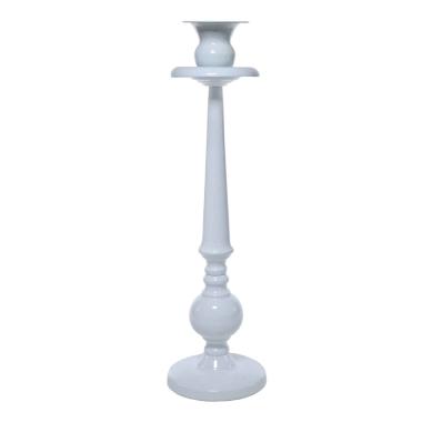 Candeliere 1 posto candela metallo bianco Ø 10 cm