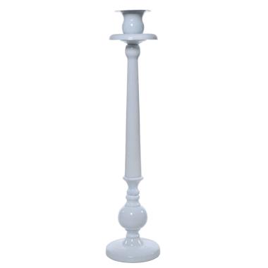 Candeliere 1 posto candela metallo bianco Ø 10 cm