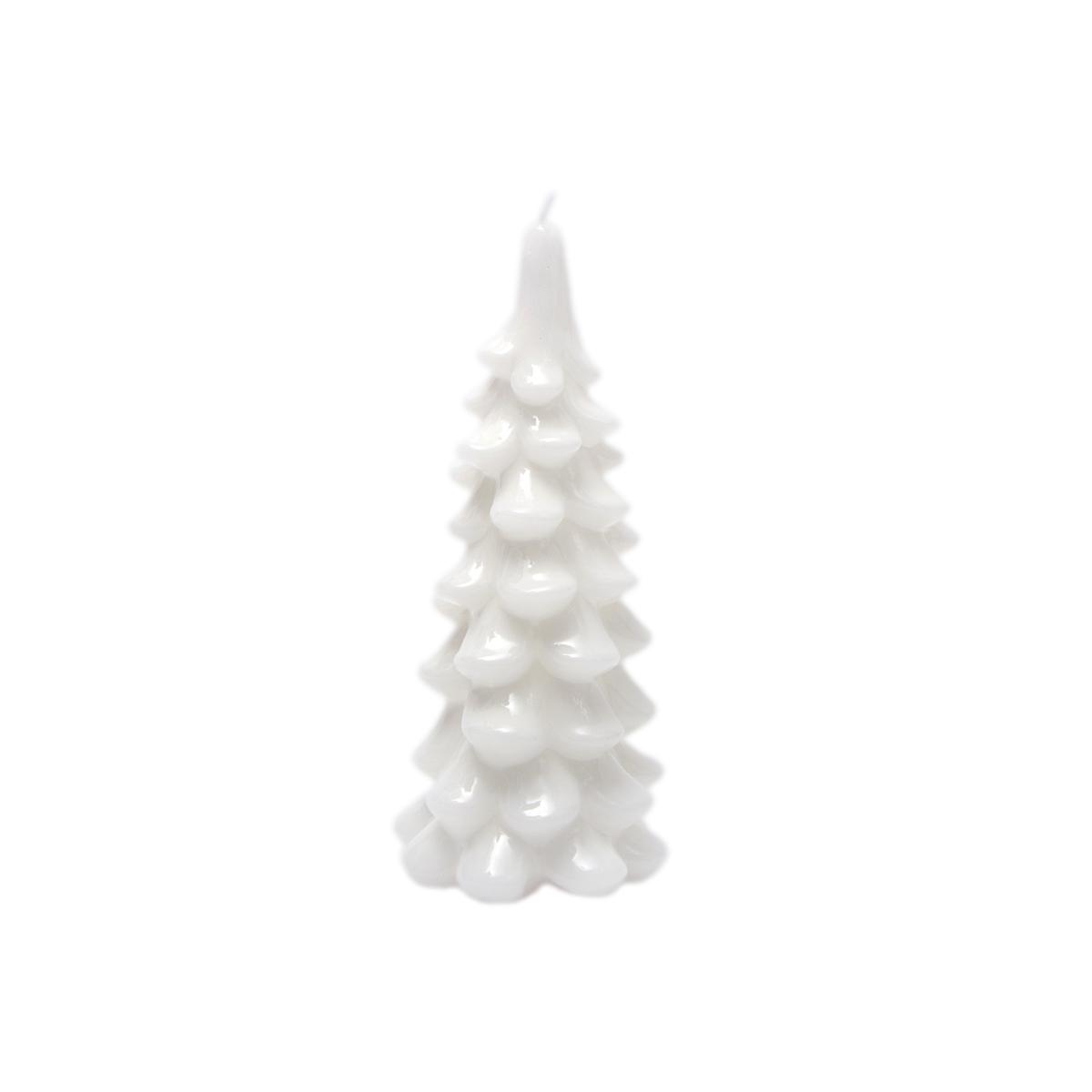 Candela natale albero bianco lucido 10 cm