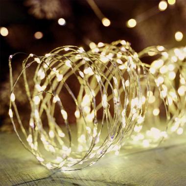 Luci di natale esterno 450 led micro copper bianco caldo filo rame argento