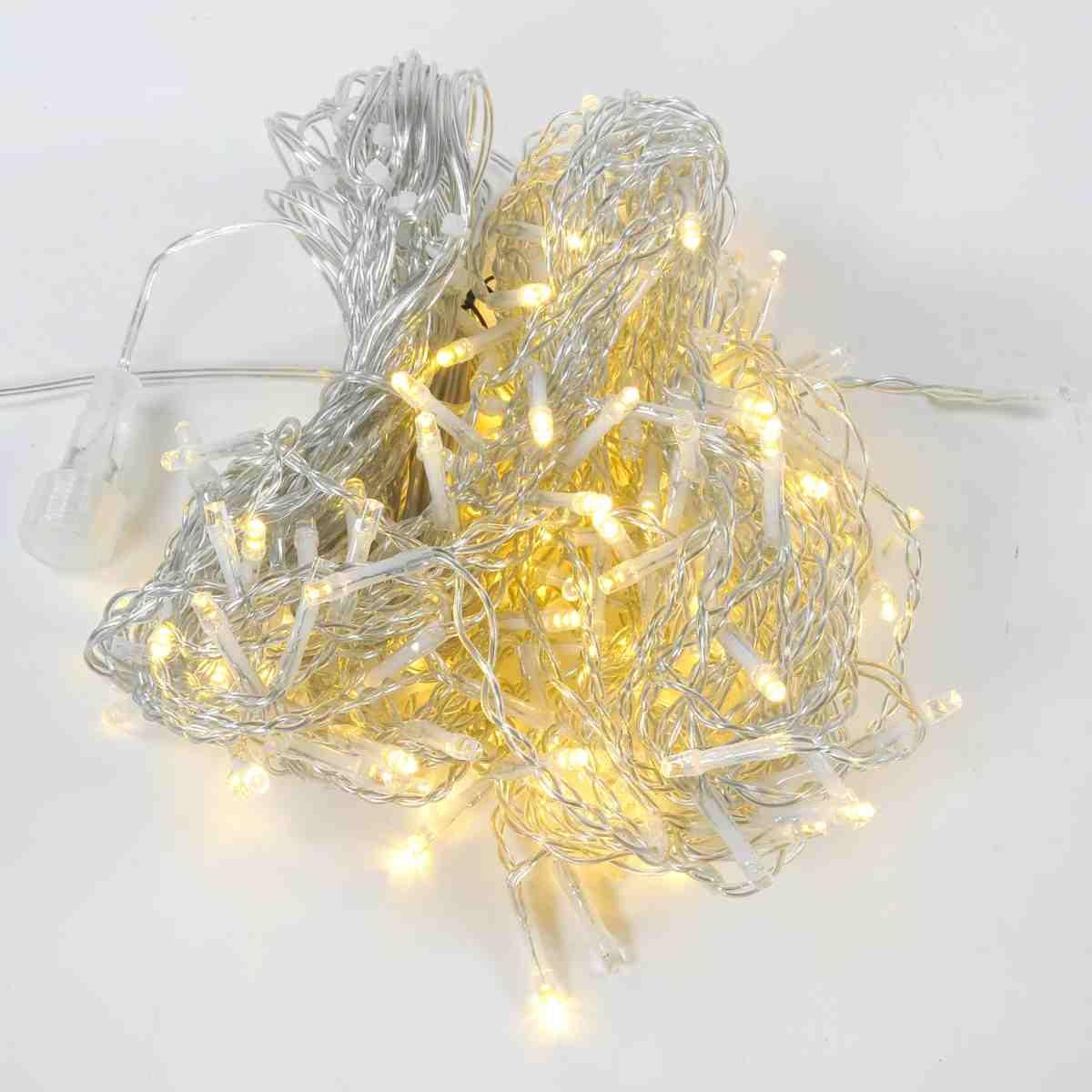 Luci di natale tenda esterno 192 led bianco caldo flash 3 x 0,8 cm