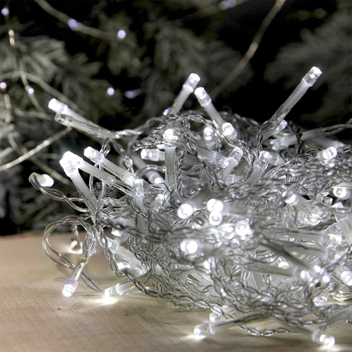 Luci di natale tenda esterno 192 led bianco freddo flash 3 x 0,8 cm