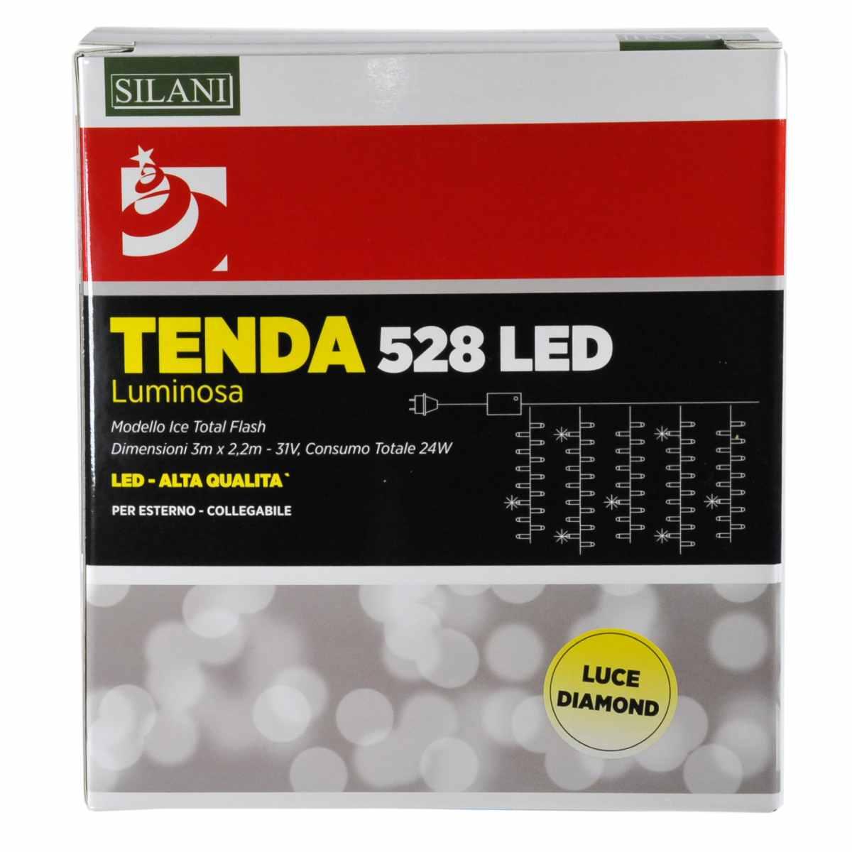 Luci di natale tenda esterno 528 led diamond prolungabile 300 cm