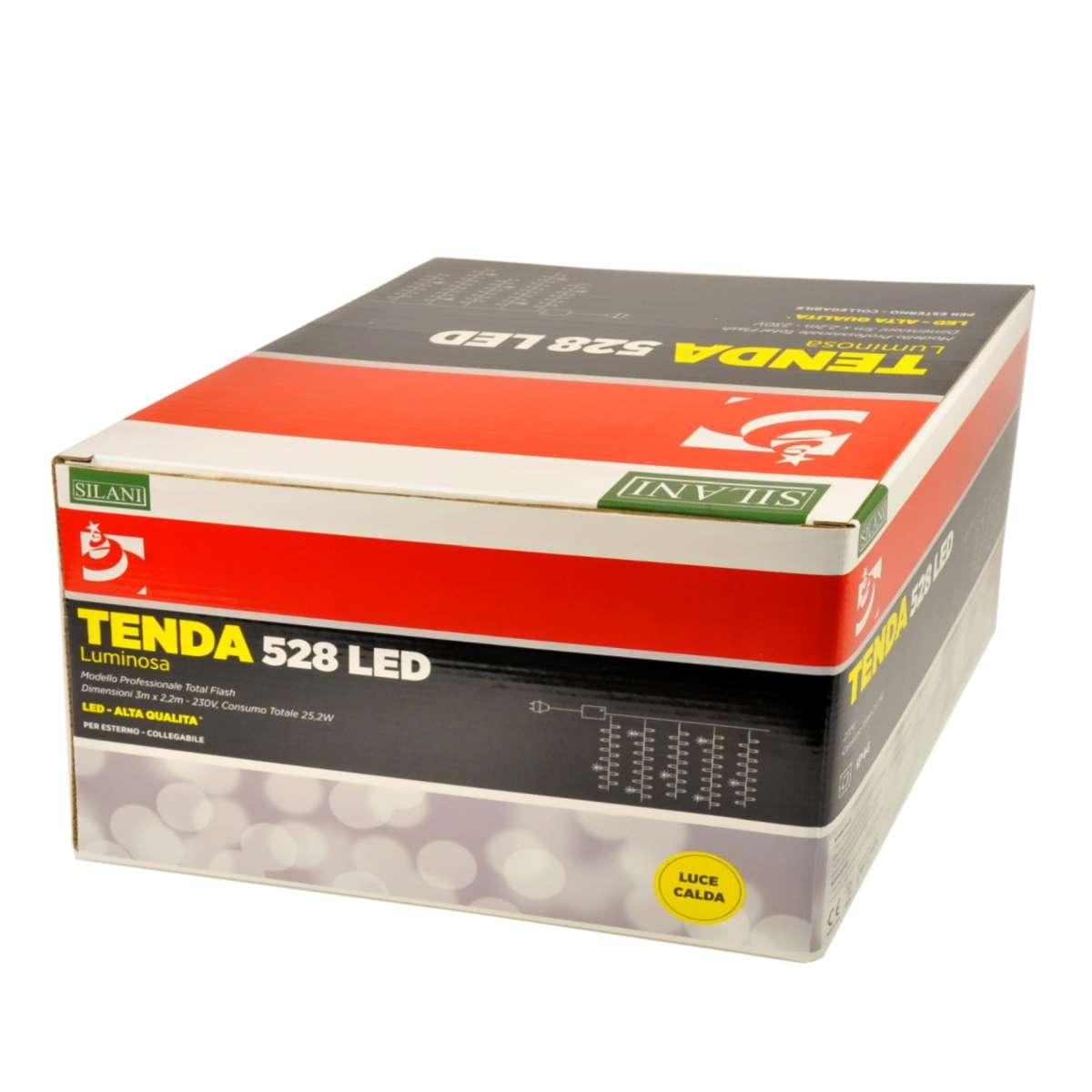 Luci di natale tenda esterno professionale 528 led bianco caldo prolungabile 300 cm