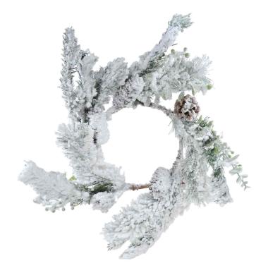 Ghirlanda natalizia verde innevata pigne Ø 41 cm