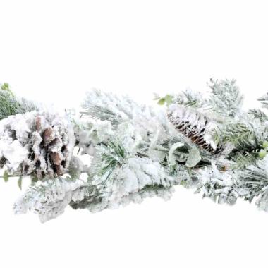 Ghirlanda natalizia verde innevata pigne 153 cm