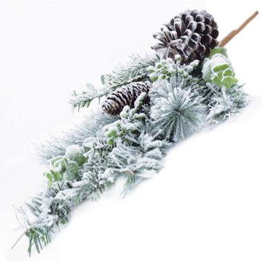 Ghirlanda natalizia verde innevata pigne Ø 74 cm