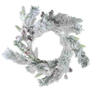 Ghirlanda natalizia verde innevata pigne bacche Ø 41 cm