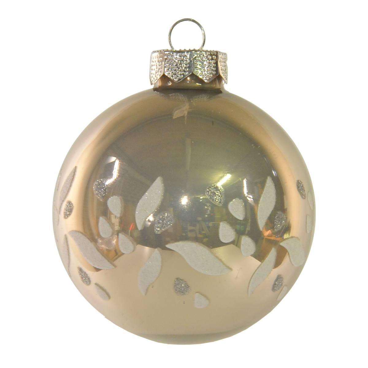 Pallina natalizia vetro argento lucido strass Ø 8 cm