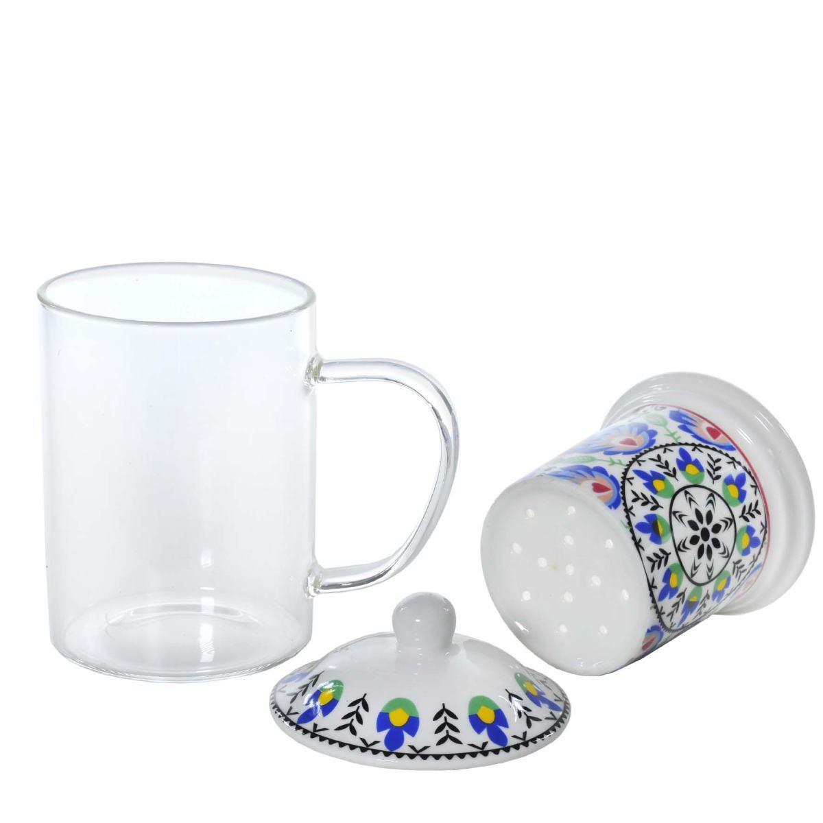 Tisaniera Vetro Porcellana Boho cm.Ø8x14 | Montemaggi