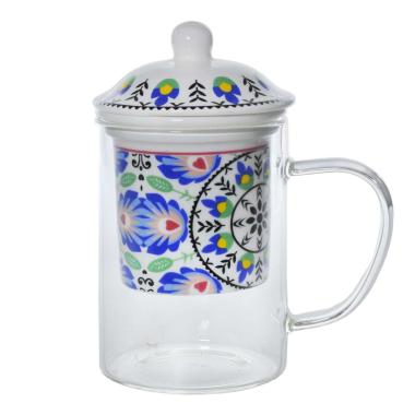 Tisaniera Vetro Porcellana Boho cm.Ø8x14 | Montemaggi