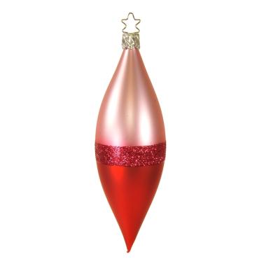 Pallina natalizia vetro collezione oliva rosa 15 cm