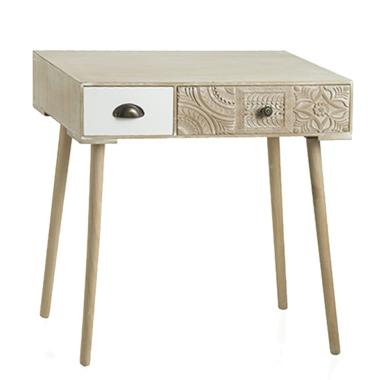 Tavolo consolle legno damasco 2 cassetti 75 x 38 x 74 cm
