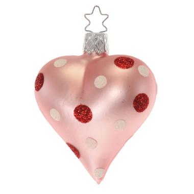 Pallina natalizia vetro collezione rosa pois modello a 8 cm