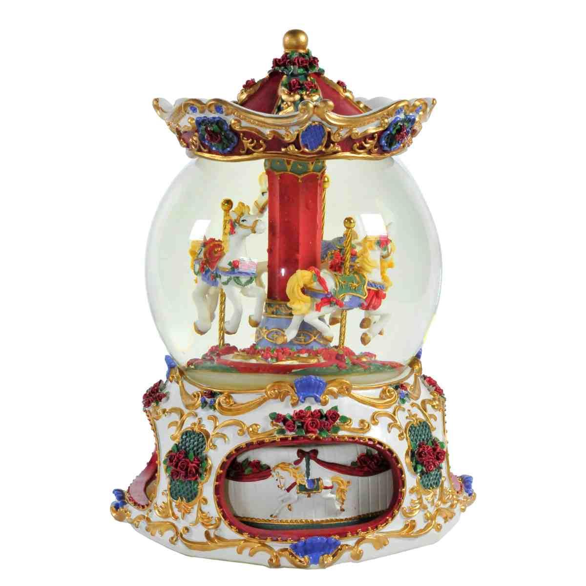 Giostra natalizia lamart sfera cavalli carillon