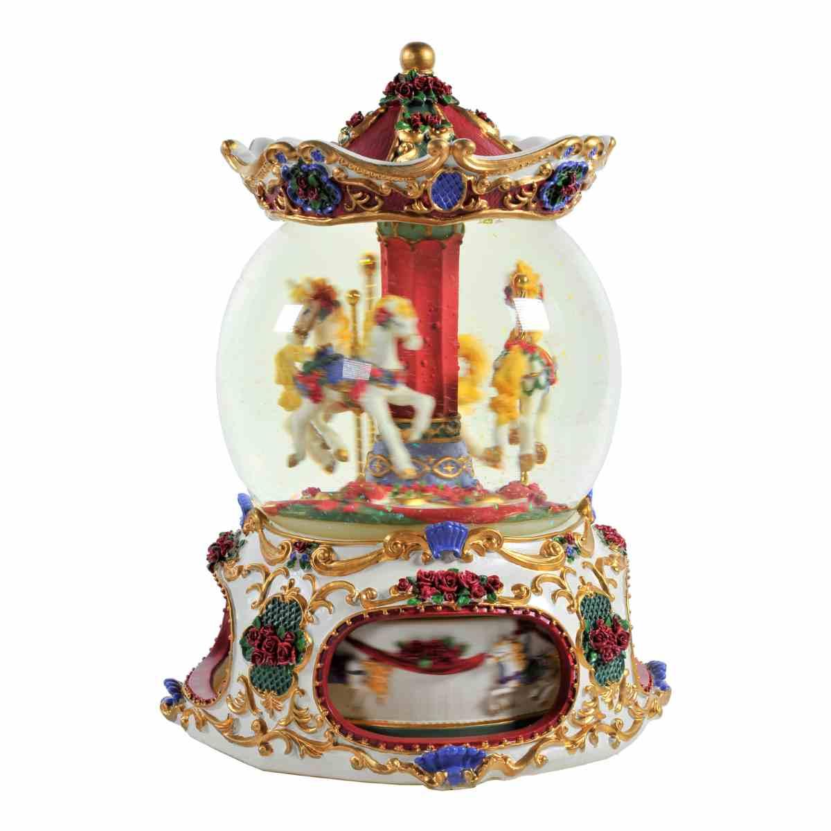 Giostra natalizia lamart sfera cavalli carillon