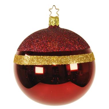 Pallina natalizia vetro collezione rossa oro Ø 10 cm