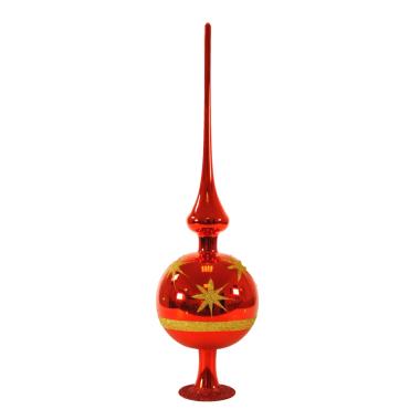 Puntale albero natale vetro collection rosso 36 cm