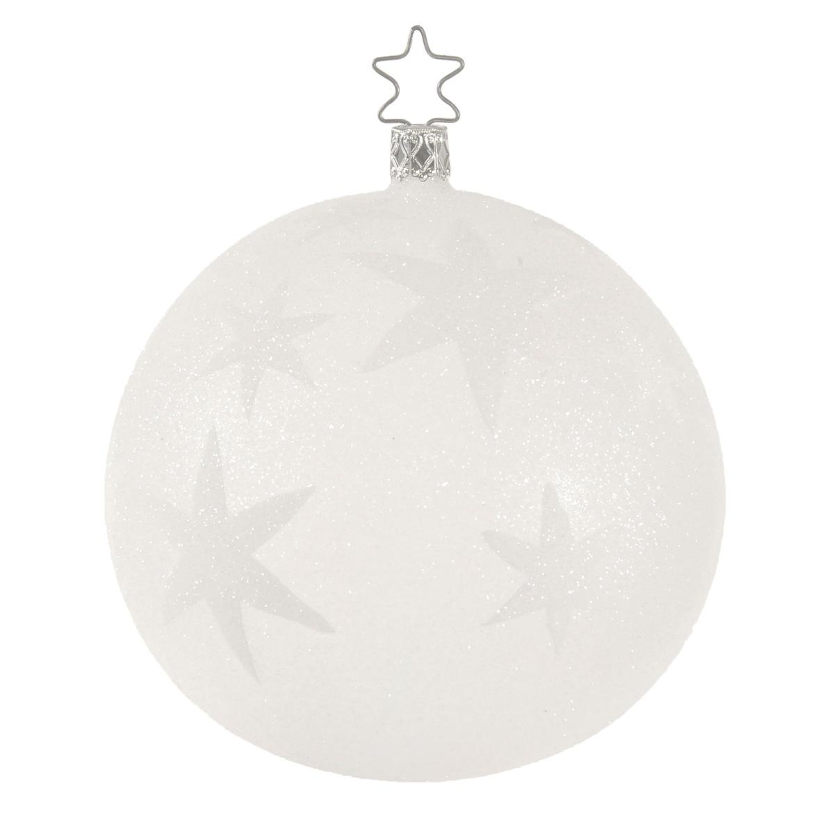 Pallina natalizia vetro collezione bianca stelle Ø 12 cm