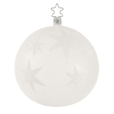 Pallina natalizia vetro collezione bianca stelle Ø 12 cm