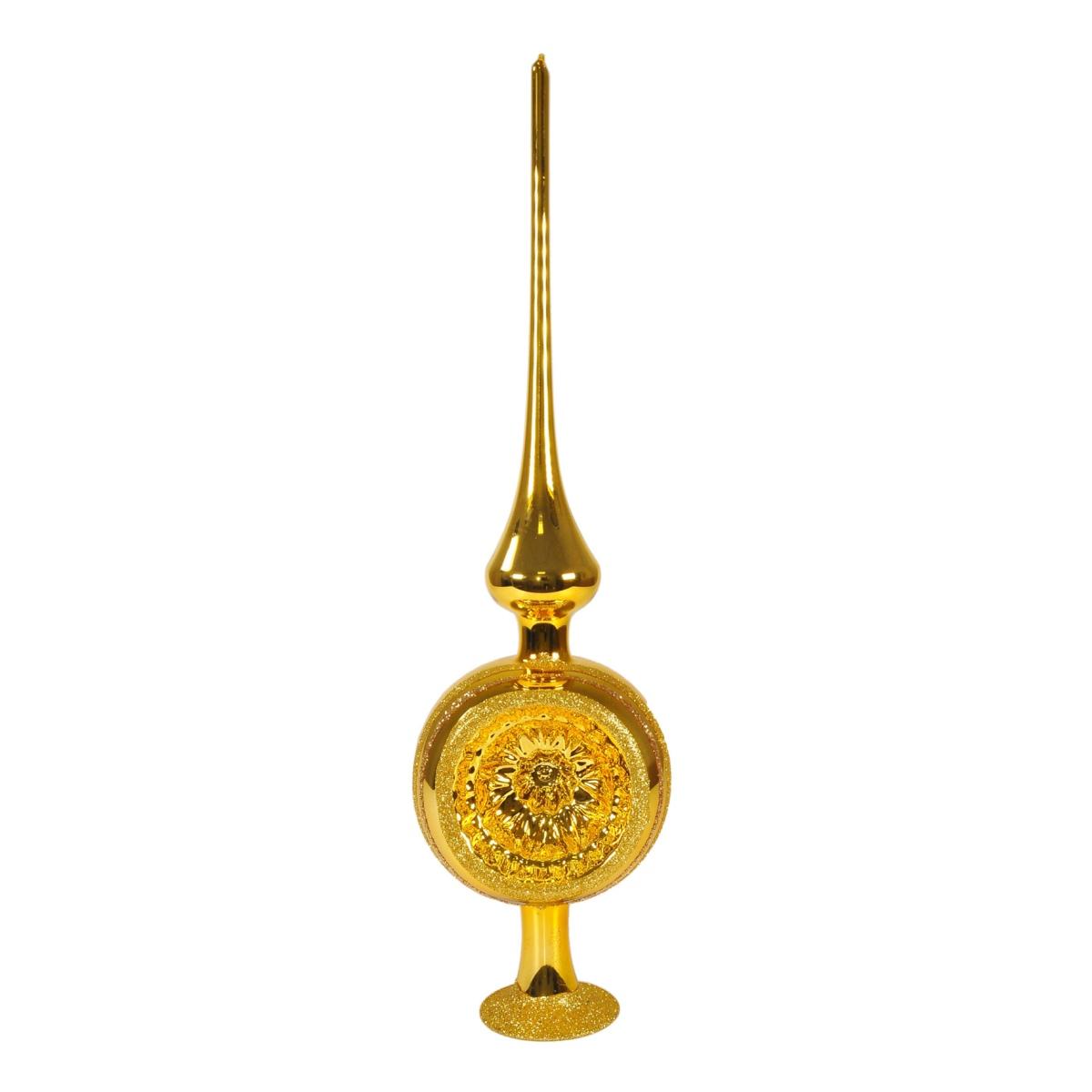 Puntale albero natale vetro collection oro 35 cm