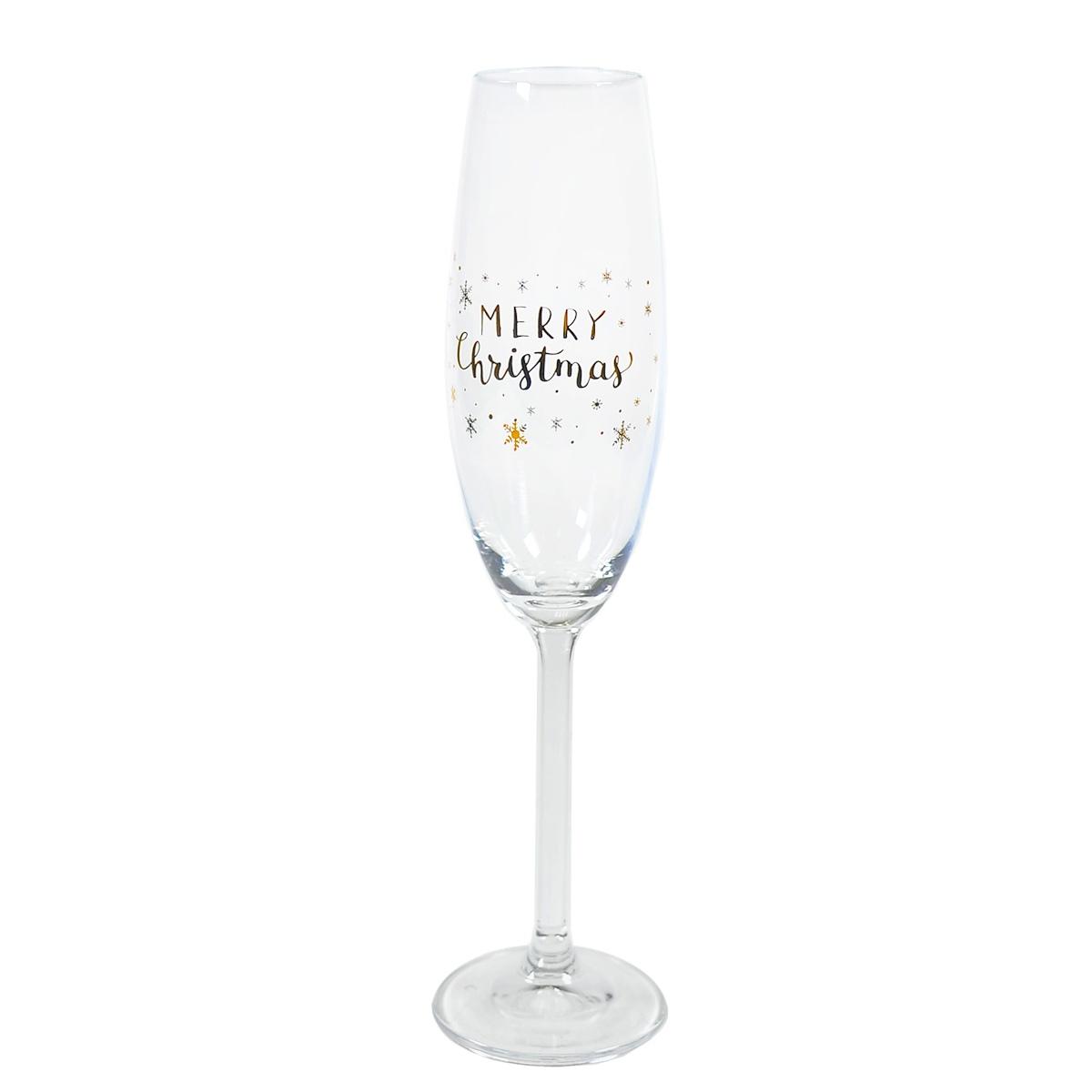 Bicchieri natale vetro calice flute simple day Set 2 pz
