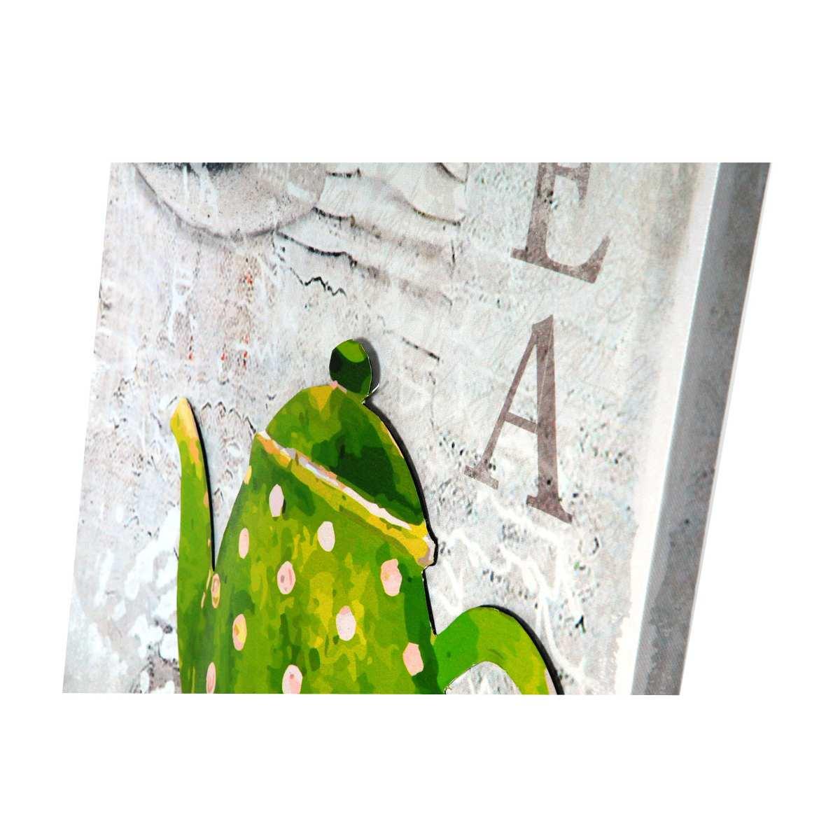 Quadro tela teiera verde metallo 40 x 40 cm