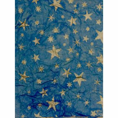 Carta presepe cielo azzurra stelle oro