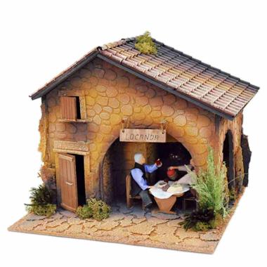 Locanda presepe bevitori in movimento 12 cm