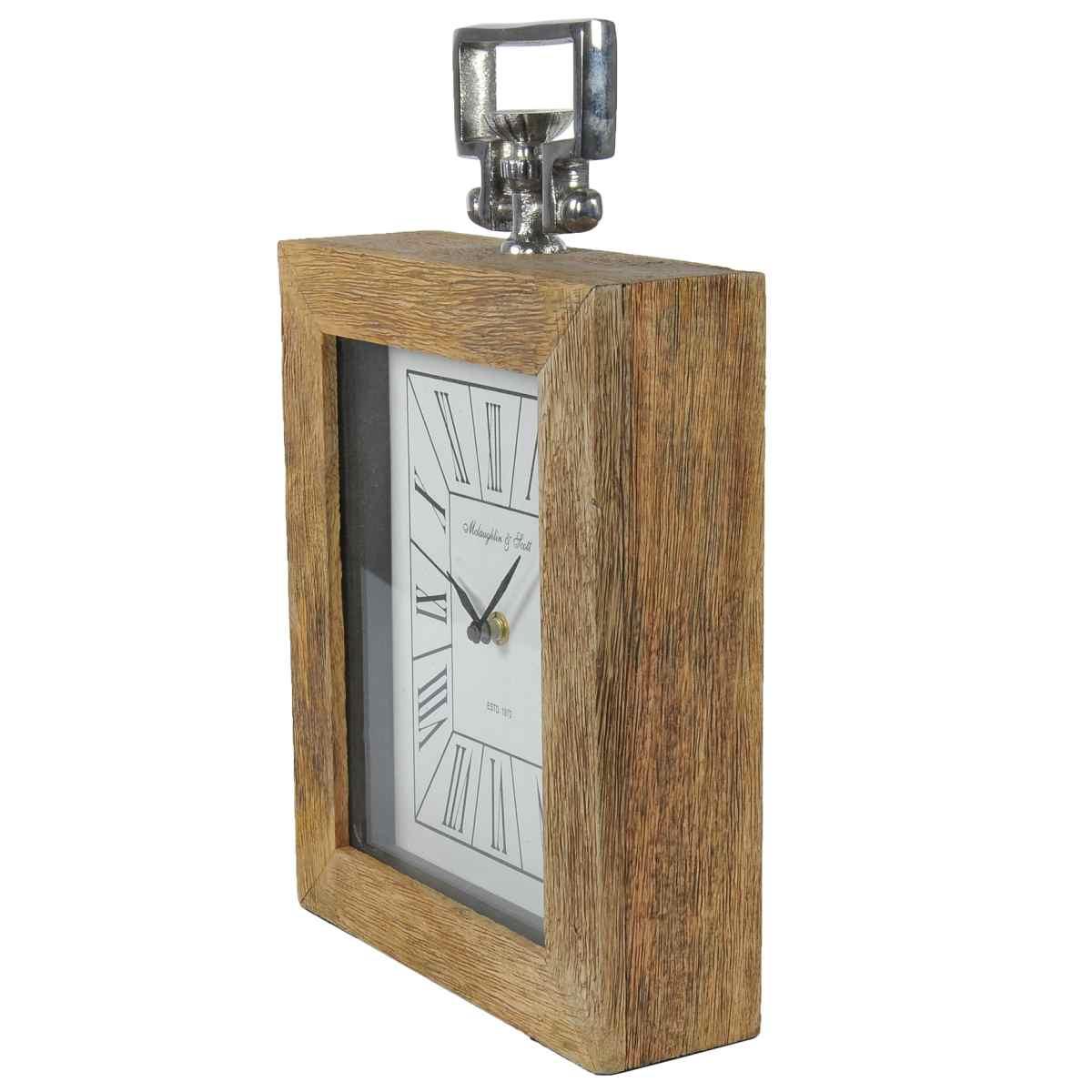 Orologio da tavolo legno 25 x 6 x 25 cm