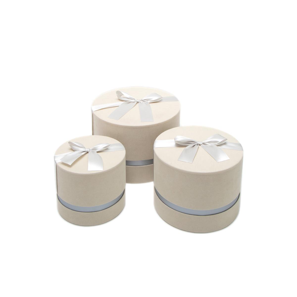 Scatola cartone velluto beige